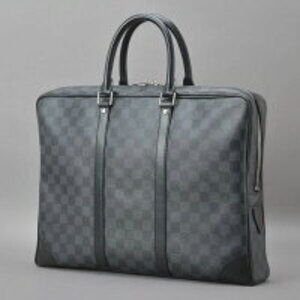 Louis Vuitton Porte Document Voyage briefcase business bag Damier Graphite Black